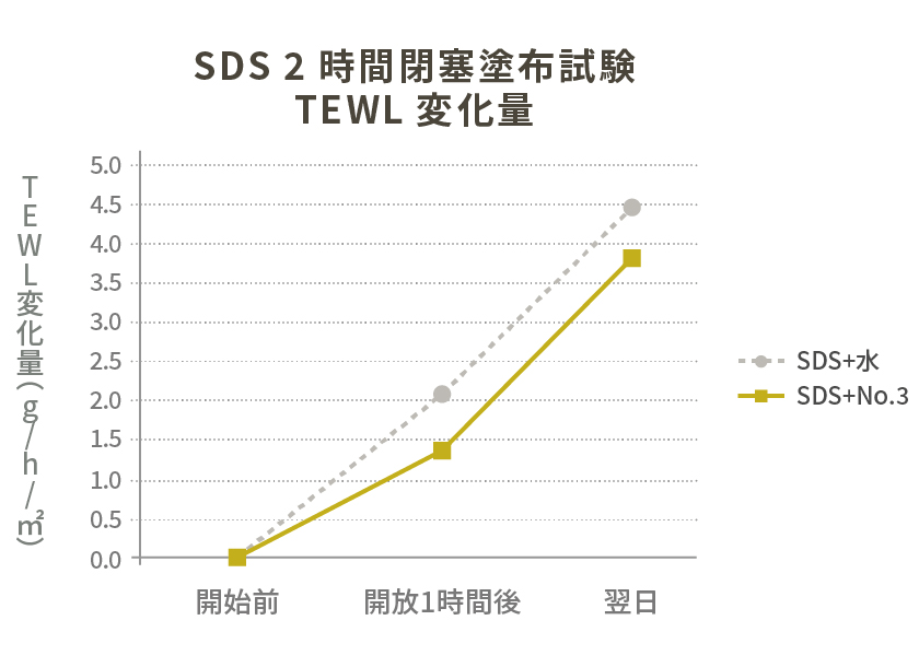 SDS 2時間閉塞塗布試験 TEWL変化量